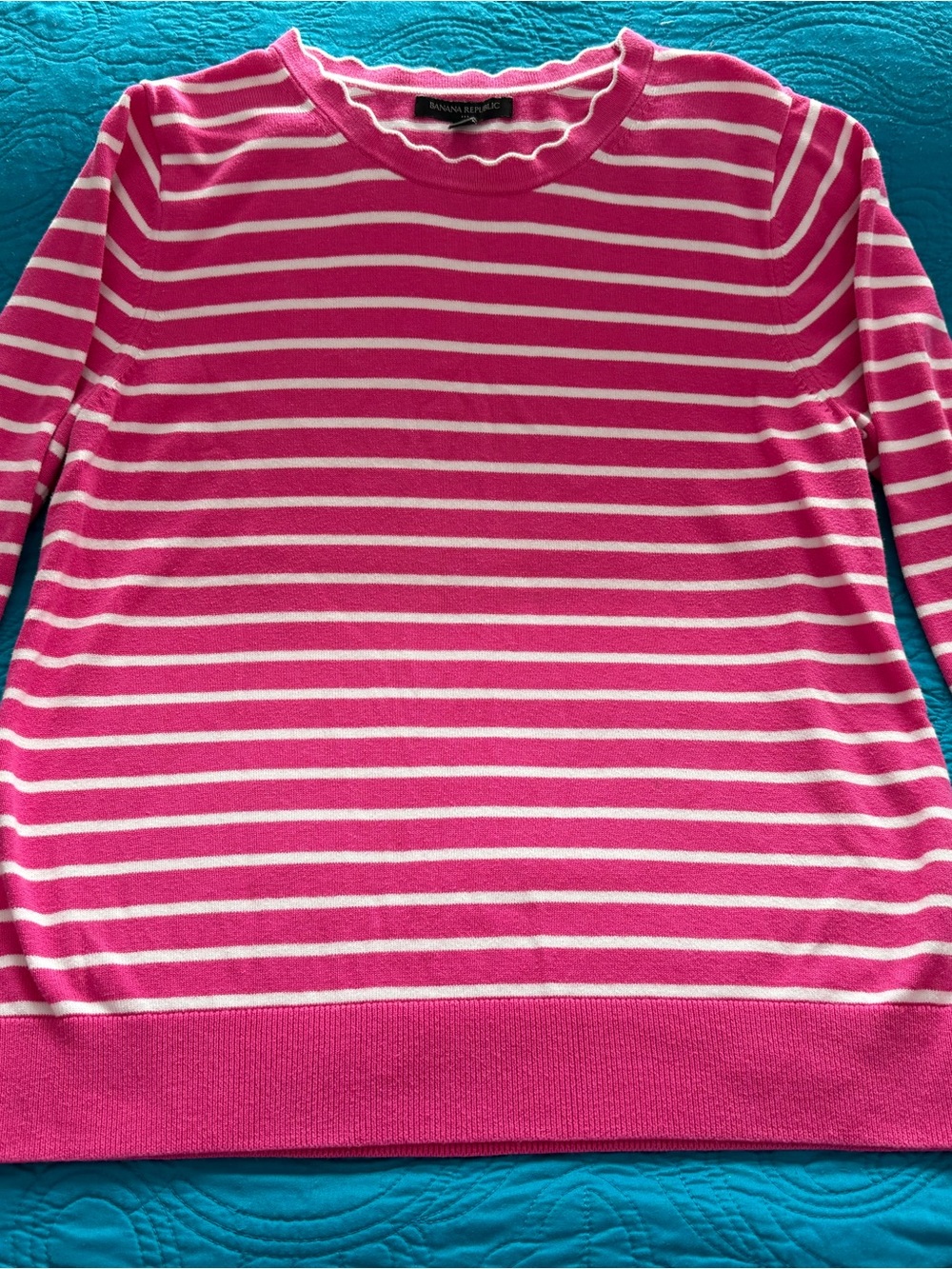 Banana Republic women’s Pink & White Stripe Crewneck Sweater